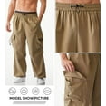 thumbnail image 4 of Men's Cargo Pants Casual Parachute Baggy Loose Fit Hip Hop Harem Pants Unisex Street Y2K Drawstring Trouser with Pockets, 4 of 8
