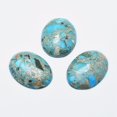 thumbnail image 1 of Kyanite/Cyanite/Disthene Cabochons with Gold Line Flat Oval 30x22x6mm, 1 of 2