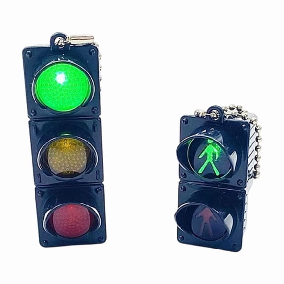 2pcs Set Fun And Eye Catching Traffic Light Keychain Backpack Pendant Creative Designs Pendant for Key Enthusiasts