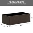 thumbnail image 3 of Cozyhom Brown Rattan Rectangular Outdoor Coffee Tables with Tempered Glass Top,Suitable for Courtyard,Backyard,Poolside,Garden, 3 of 6