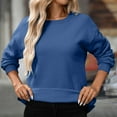 thumbnail image 4 of Mlzmgr Sweatshirts for Women Long Sleeve Crew Neck Casual Sports Womens Athletic Tops with Pockets Daily Wear Solid Color, 4 of 8