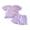 Purple, variant on BemeyourBBs Toddler Baby Girl Summer Clothes Beach Holiday Starfish Outfit Conch Seashell Embroidered Short Sleeve T Shirt Tops and Plaid Shorts 2 Pcs Set