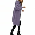 thumbnail image 6 of Long Hoodies for Women Zip Up Double Zipper Fleece Tunic Sweatshirts 2025 Fall Winter Oversized Jacket With Pockets Long Sleeve Casual Travel Outerwear​ Light Purple S, 6 of 7