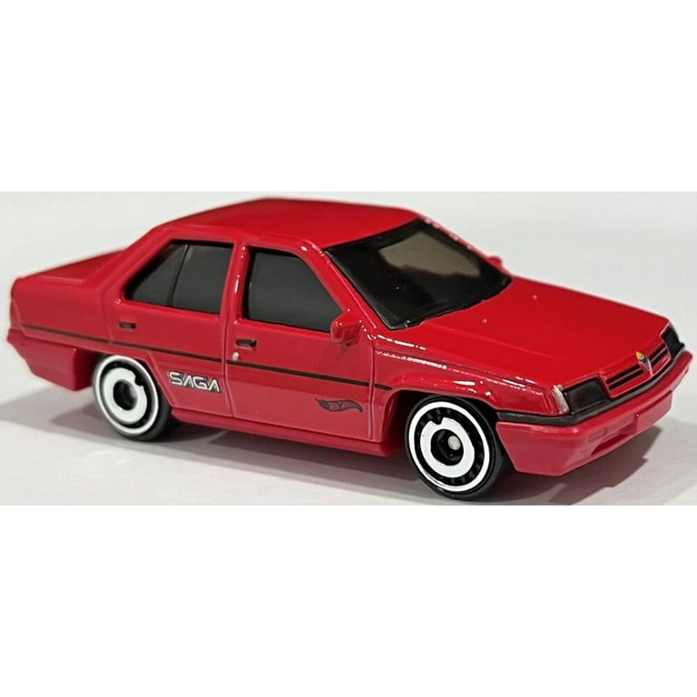 Hot Wheels Proton Saga – Compact Kings 3/5, échelle 1/64, Rouge, Carte Courte