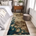 thumbnail image 4 of Nautical Blue Octopus 2'x6' Runner Rugs for Hallway Kitchen Bedside Non Slip Washable, Coastal Ocean Summer Vintage Sea Entryway Rug Runners with Rubber Backing, Long Carpet Runner for Laundry Room, 4 of 8