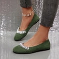 thumbnail image 4 of Summer Flats for Women Rhinestone Pointed Toe Casual Outdoor Flat Shoes Comfort Slip-On Wedding Dress Shoes Versatile Soft Sole Loafers Green 7, 4 of 9
