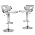 thumbnail image 7 of Set of 2 Adria White Faux Leather Chrome Frame Adjustable Height Bar Stool, 7 of 7