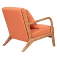 thumbnail image 5 of Topcobe Mid-Century Retro Accent Chairs, Modern Fabric Upholstered Wooden Lounge Armchair for Living Room, Upholstered Arm Chair for Bedroom Reception Apartment Dorms, Orange, 5 of 6