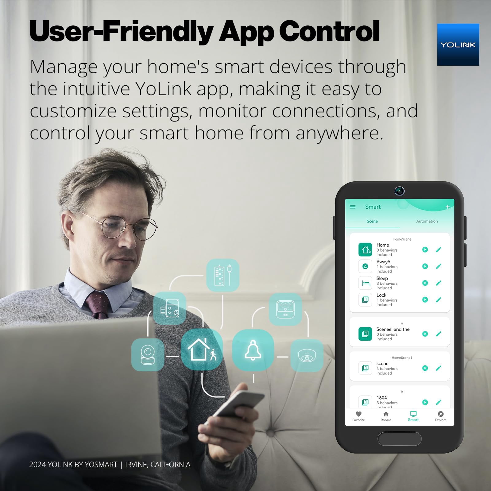YoLink Hub 3 Smart Home Gateway: 4G LTE Cellular ($6.99 Monthly Fee), WiFi, Ethernet, Battery Backup Seamless Plug & Play Installation, Ideal for Remote & Urban Residences, 1/4 Mile Extended Range