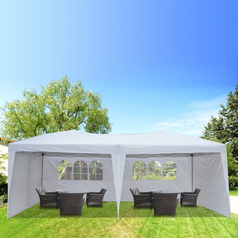 Kepooman 3 x 6m Outdoor Canopy Tent, Commercial Instant Shelter Tent, Heavy Duty Event Tent Pavilion, Portable Waterproof Canopy Folding with Two Windows, White, Four Sides Kepooman 3 x 6m Outdoor Canopy Tent, Commercial Instant Shelter Tent, Heavy Duty Event Tent Pavilion, Portable Waterproof Canopy Folding with Two Windows, White, Four Sides
