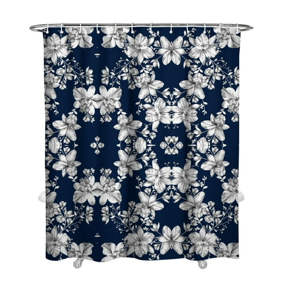 Floral Shower Curtain Watercolor Botanical Bathroom Decor Rustic Flower Design Fabric Bath Curtain for Tub Country Style Home Accessories with Hooks,72x84in(180*210cm)