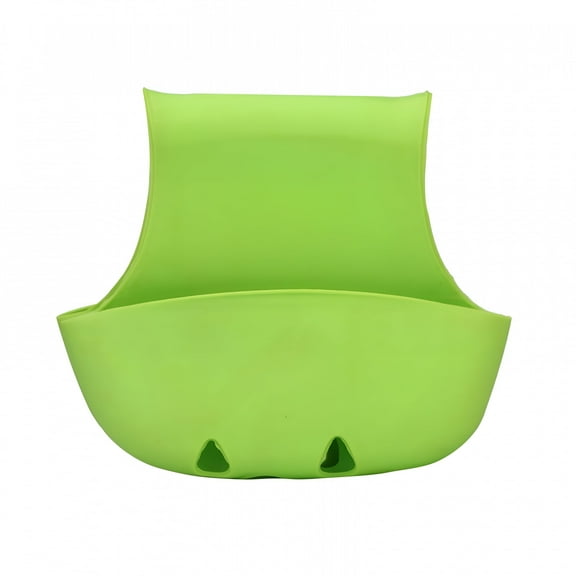 ACDANC Silicone Double Sink Caddy Adjustable Non-Slip Saddle Organizer,Sponge Holder & Drain Drying Rack for Kitchen Countertop Dishwashing Accessories Green