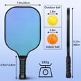 thumbnail image 3 of Pickleball Paddles Set Of 1, Fiberglass Surface, Colorful Lines Print, 1 Paddle, 2 Balls & Bag, 3 of 5