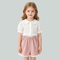 thumbnail image 2 of BOOMNY Girl's Baggy Shorts Wide Leg Shorts for Kids Trendy Elastic Waist Solid Cozy Summer Shorts With Pocket, 2 of 5