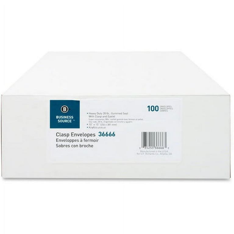 Business Source Heavy-duty Clasp Envelopes - Clasp - #98 - 10 Business Source Heavy-duty Clasp Envelopes - Clasp - #98 - 10