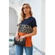 thumbnail image 3 of ABPHQTO Camiseta de mujer de manga corta color block con estampado de leopardo azul, 3 of 5