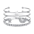 thumbnail image 1 of Un conjunto de moda de la luna abierta pulsera de joyería conjunto de pulseras encanto de cumpleaños sorpresa de regalo para la mujer niñas, 1 of 7