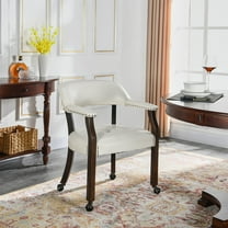 JESONVID Dining Chair with Casters, Captain's Chairs with Rollers Dinette Sets Poker Chairs with Wheels Kitchen Table Rolling Chairs High Back Chair On Caster (White )