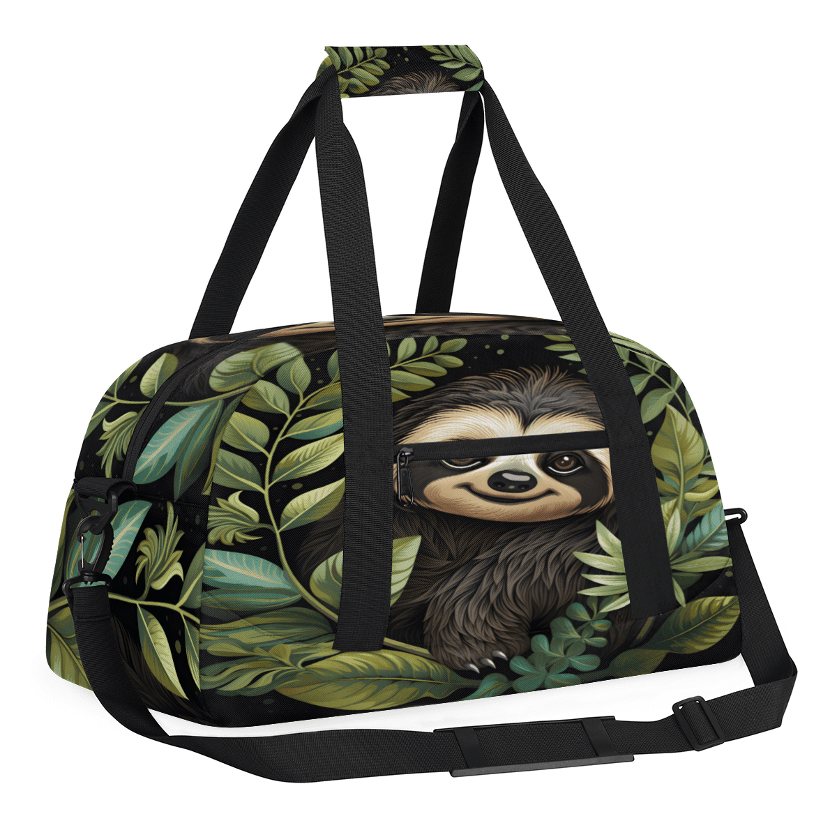 Herdesigns Cute Sports Duffle Bag for Women & Men, Sloth Gym Bag Dance Bag Overnight Bag Carry On Weekender Travel Bag