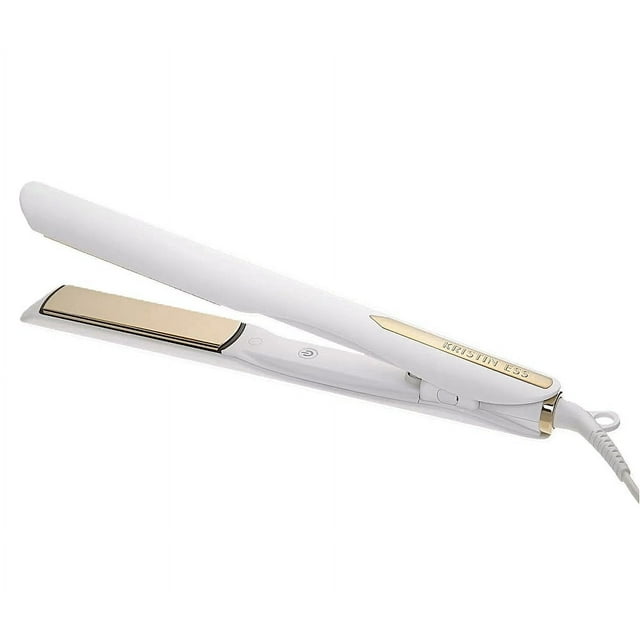 Kristin Ess Hair 3-In-One Titanium Flat Iron Hair Straightener, Curler and Waver - Styling + Frizz Control - Polished S Curls - Dual Voltage - 1 1/4 Inch Rounded Straightener Curler 2 In 1 + Waver