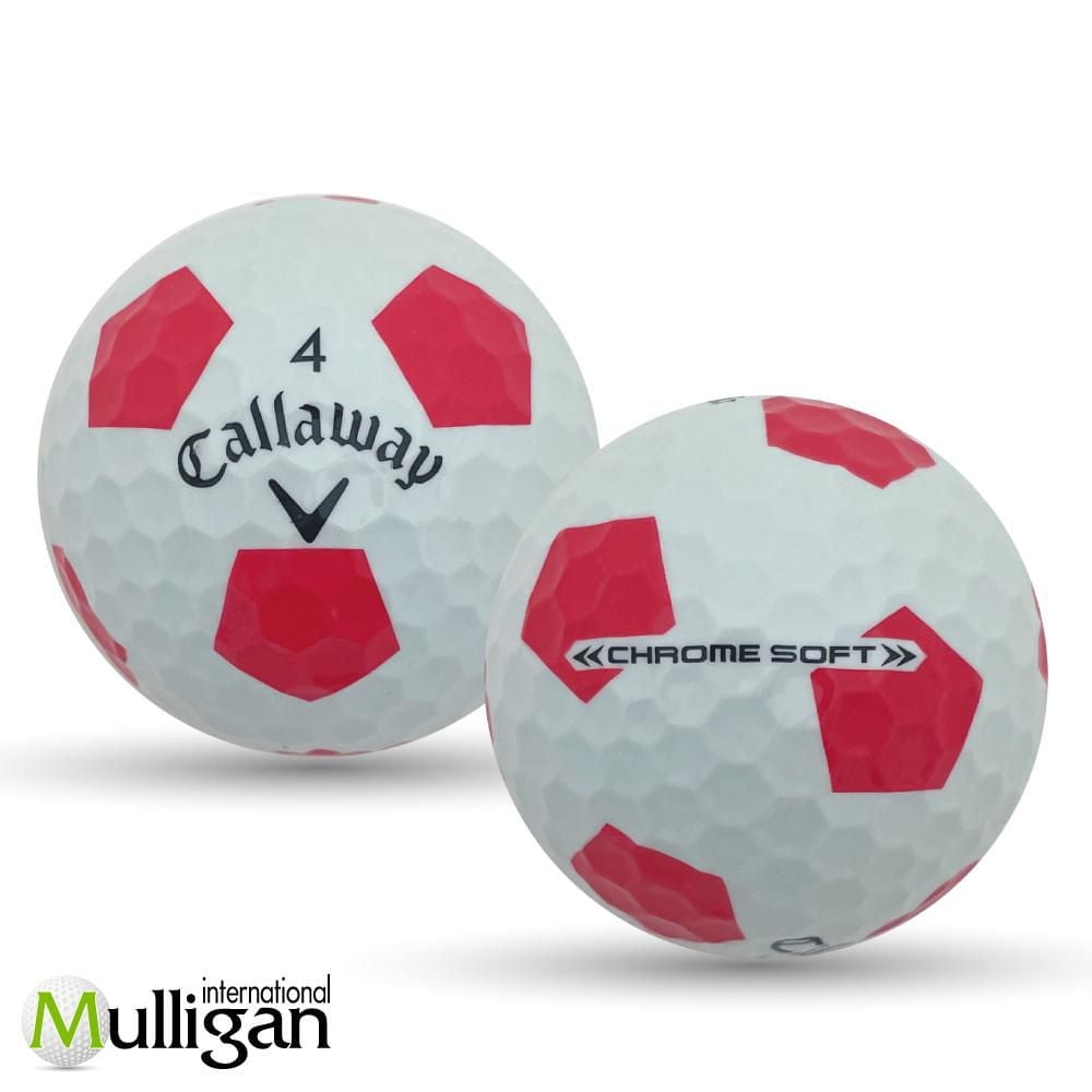 Mulligan - 96 Callaway Chrome Soft Truvis 4A Recycled Used Golf Balls, Red