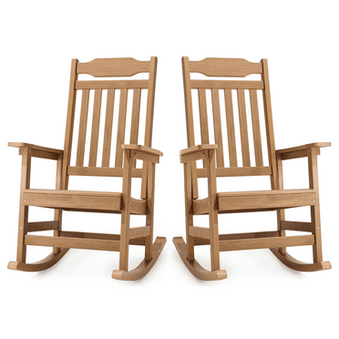 Naipo 2PCS Outdoor Rocking Chair,  Patio Rocking Chair All-Weather, Oversized Porch Rocker Chair 350 lbs Weight Capacity, HDPS Poly Rocker Chairs