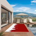 thumbnail image 3 of Abstract Red Outdoor Rug for Patio/Deck/Porch, Non-Slip Large Area Rug 5 x 8 Ft, Modern Minimalist Graffiti Artwork Indoor Outdoor Rugs Washable Area Rugs, Reversible Camping Rug Carpet Runner, 3 of 8