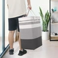 thumbnail image 4 of Semfri 3Pack Large Laundry Hamper 75L Waterproof Freestanding Laundry Hampers Foldable Storage Box with Extended Handles for Clothes Toys in Dorms and Homes - Gradient Grey, 4 of 7