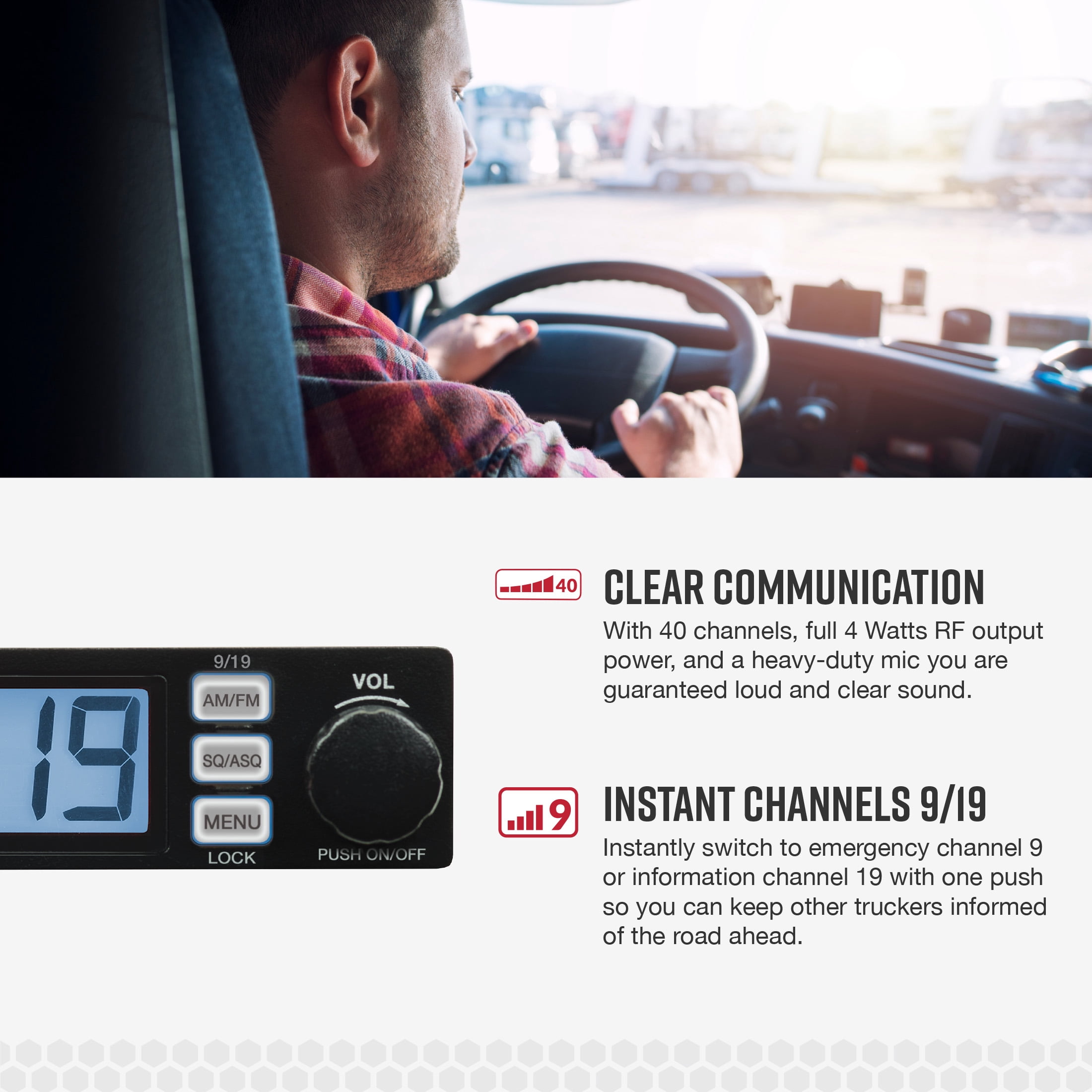 Cobra Cobra 19 Ultra 6 AM/FM CB Radio, Ultra-Compact 40-Channel Recreational Mobile Radio with LCD Display & VOX