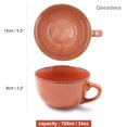 thumbnail image 3 of Soup Bowls With Handles, Microwave Safe Bowls, Microwave Soup Bowl With Lid, Soup Mug With Lid, Soup Cups With Handles-orange-16x14x8cm, 700ml, 3 of 7
