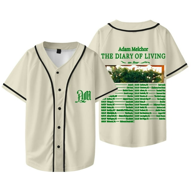 Adam Melchor The Journal Of Living Tour Merch Veste de Baseball Tee Unisexe T-shirts à Manches Courtes, Style 9,TG