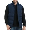 thumbnail image 1 of HANMUN Men's Puffer Vest Stand Collar Quilted Sleeveless Jacket Outerwear for Casual Work Travel Outdoor Streetwear, 1 of 5