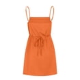 thumbnail image 3 of Diufon Satin Womens Cocktail Dresses Summer Solid Color Dress V Neck Sleeveless Mini Dress, 3 of 5