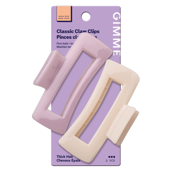Gimme Beauty Acrylic Rectangle Claw Clip For Thick Hair, Purple & Cream