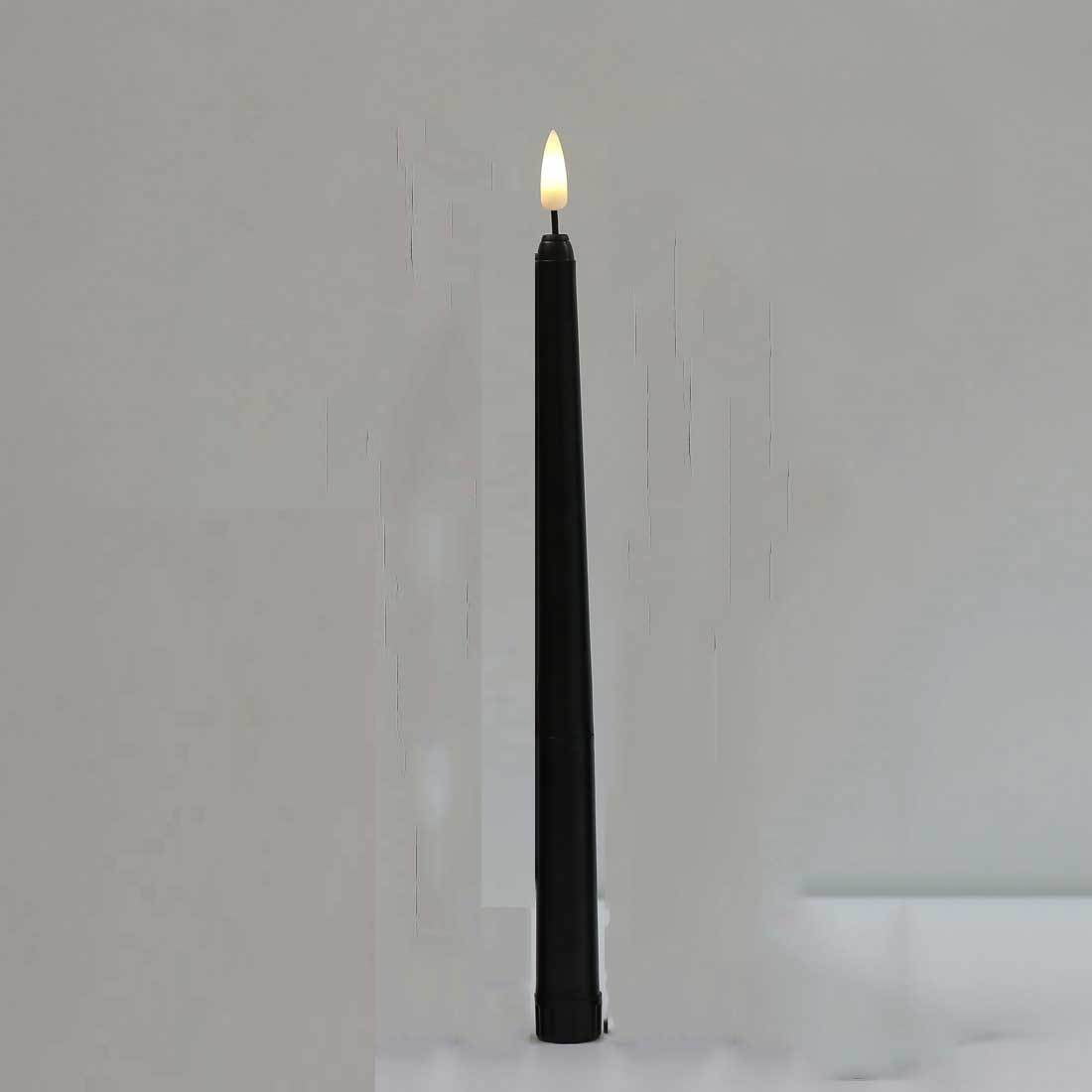 Flameless Tapered candles with timers, 11 "LED black candle holders