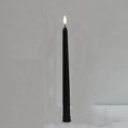 thumbnail image 1 of Velas cónicas negras sin llama parpadeantes con control remoto de 10 teclas, velas de ventana con luz de mecha 3D LED a batería, cera real, paquete de 10, 1 of 5