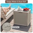 thumbnail image 3 of Coffre de Rangement Extérieur pour Terrasse 31 Gallons (117 L) - Coffre de Rangement pour Coussins de Patio en Résine Imperméable et Résistante aux UV avec Couvercle Verrouillable, Style Rotin pour Jardin, Piscine et Balcon, Capacité de 220 lb - Brun, 3 of 5