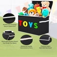 thumbnail image 6 of VICTORICH Large Child Collapsible Toy Storage Fabric 32 gal Kids Room Toy Chests, with 1x Extra Large Toy Storage Box with Lid, Black, 6 of 9