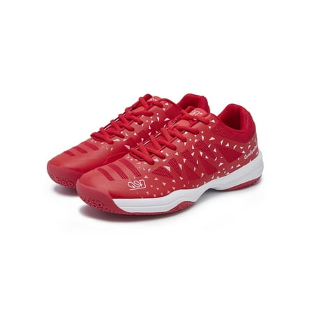 

Difumos Womens Lightweight Lace Up Trainers Non-slip Badminton Shoe Indoor Outdoor Casual Sneakers Red 4.5