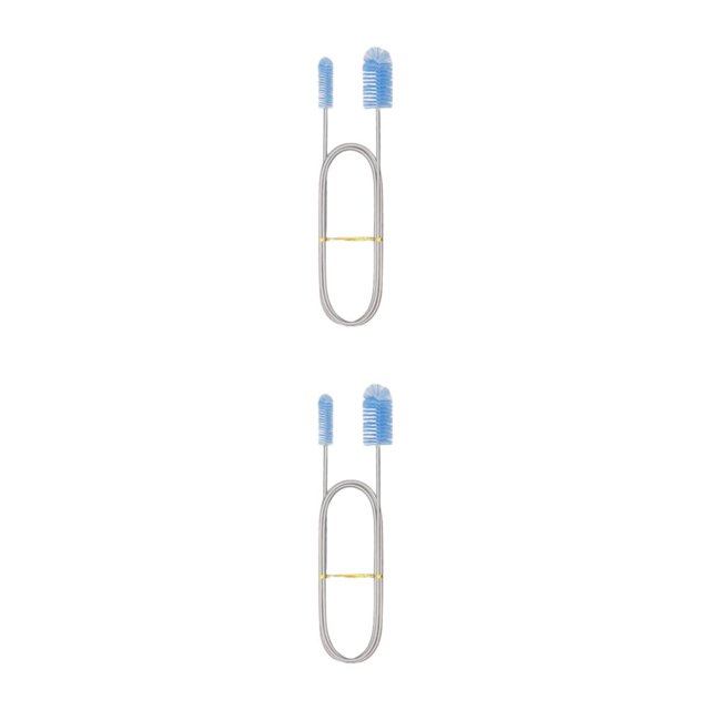 Monstrate El cepillo de limpieza de tuberías de cabello doble flexible aborda cualquier tubería con facilidad y el cabello de nylon de alta azul 2piezas