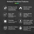 thumbnail image 5 of Non-Bluetooth Fitness Tracker Watch Pedometer Digital Step Counter Calorie Counter Distance Activity Tracker Alarm LED Fitness Watch IP65 Water Resistance, 5 of 6