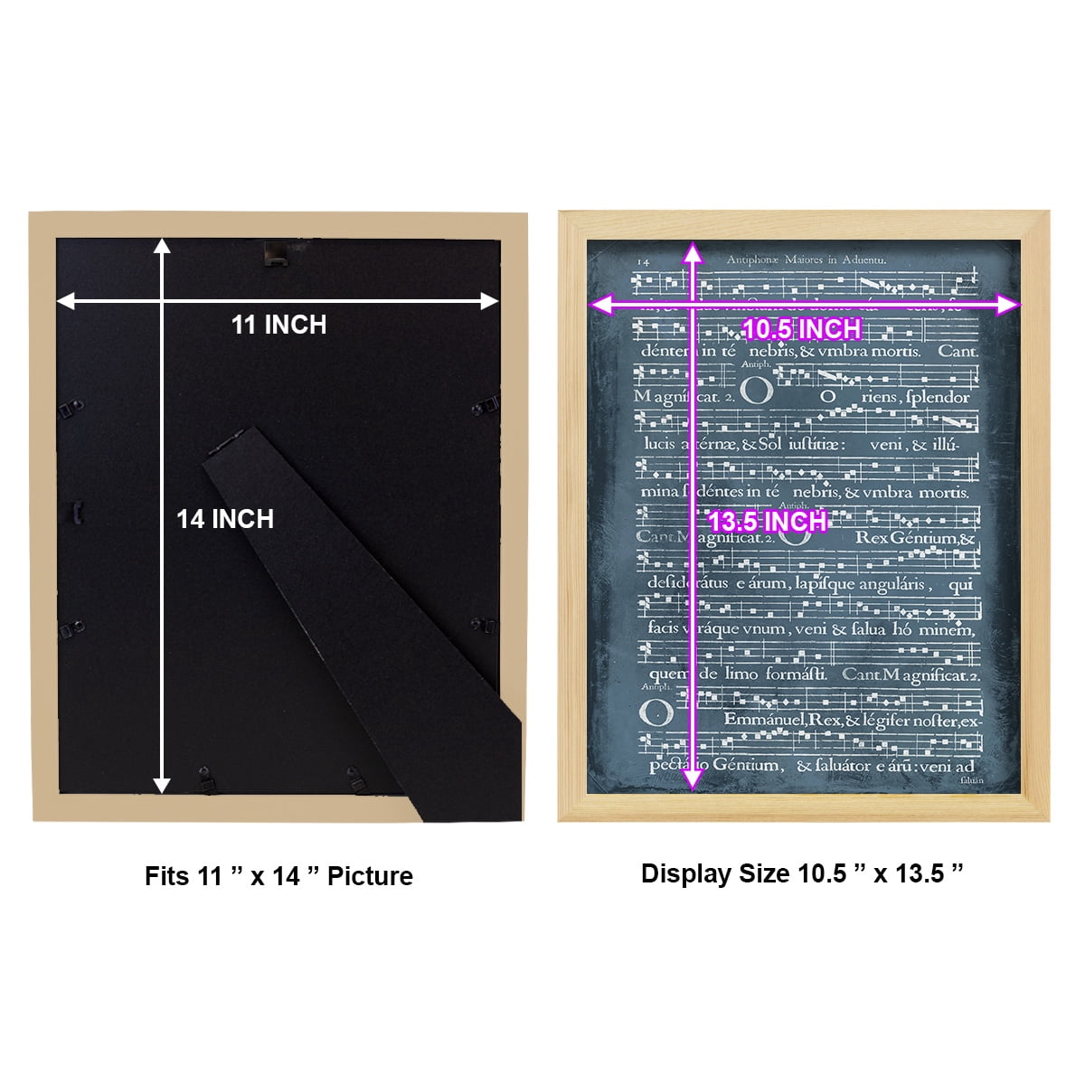 Graphic Songbook IV -Framed Print w/glass-Natural Wood