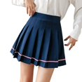 thumbnail image 2 of Pleated Skirts for Women High Waist School Uniform Mini Skirt with Built-in Short (Navy XL), 2 of 6
