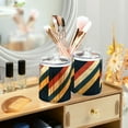 thumbnail image 3 of Yayeee 4 Pack Qtip Holder Bathroom Cotton Swab Canister with Lid Clear Dispenser Set, Beige Stripes, 3 of 6