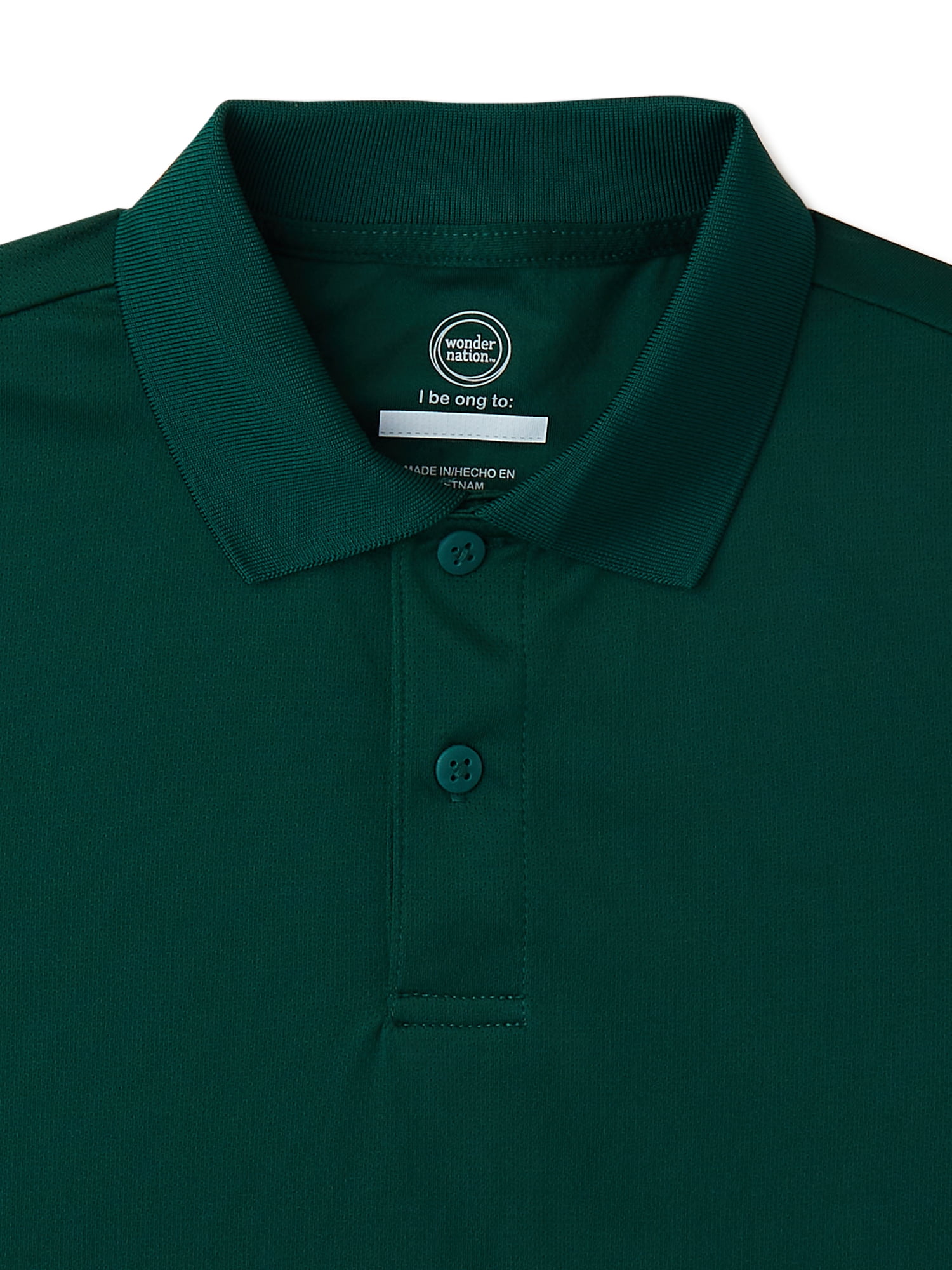 Wonder Nation Boys School Uniform Short Sleeve Performance Polo Shirt, 2-Pack, Sizes 4-18 & Husky