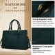 thumbnail image 3 of Bolsa para portátil RAINSMORE para mujer, 15.6 pulgadas, poliuretano, impermeable, verde, 3 of 8