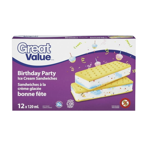 Sandwiches à la crème glacée pour fête d’anniversaire de Great Value