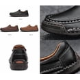 thumbnail image 3 of Men's Casual Faux Leather Loafers Slip-On Hand-Stitched Driving Walking Shoes, 3 of 8