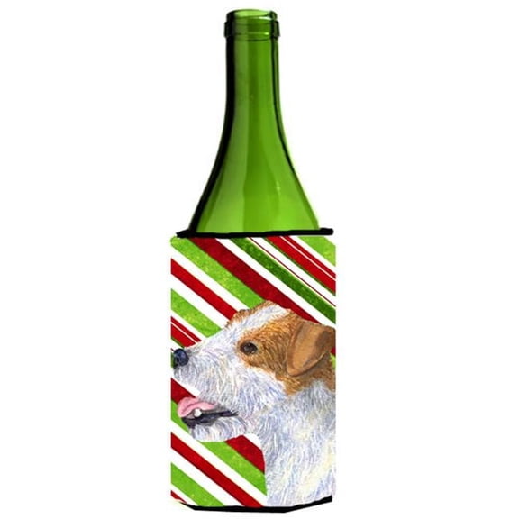 Jack Russell Terrier Candy Cane Holiday Christmas Wine Bottle Hugger - 24 oz.