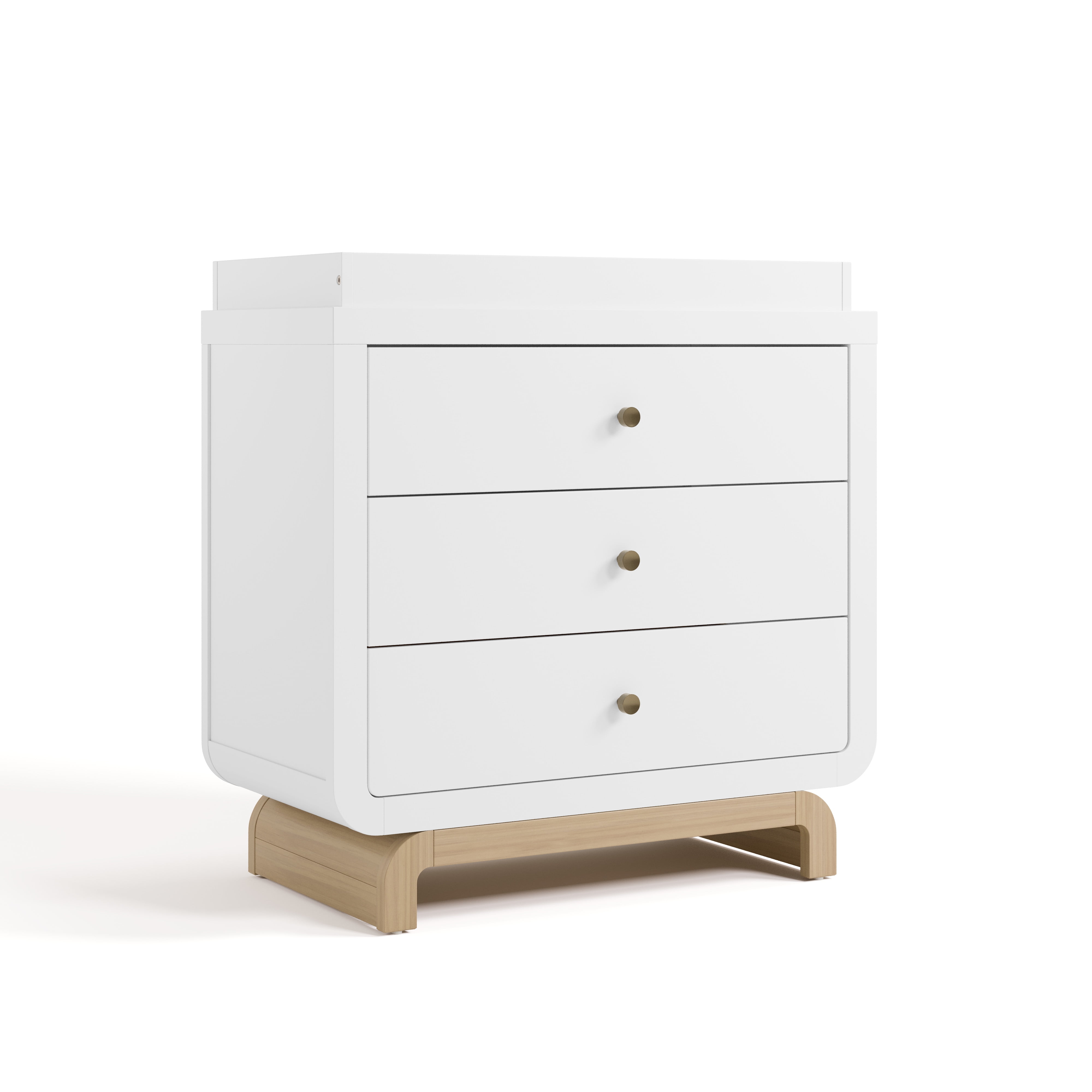Art of Nursery by Storkcraft Santorini 3 Drawer Dresser with Infant Changing Topper, White with Driftwood